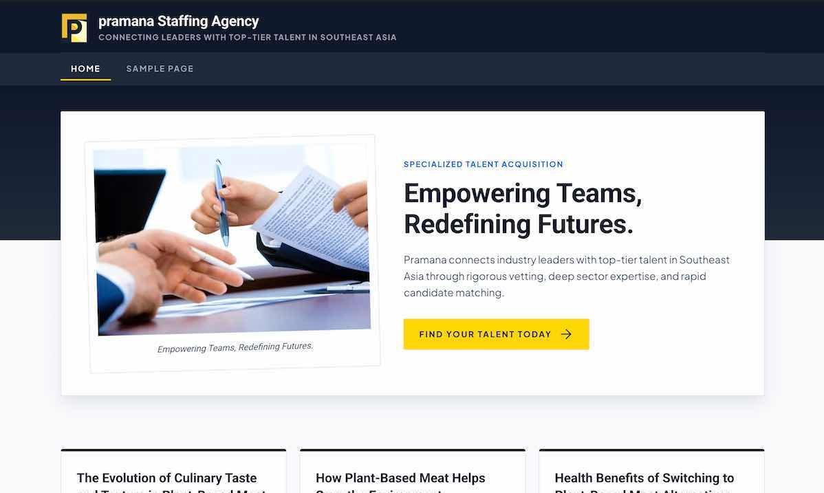 Pramana staffing agency wordpress themes